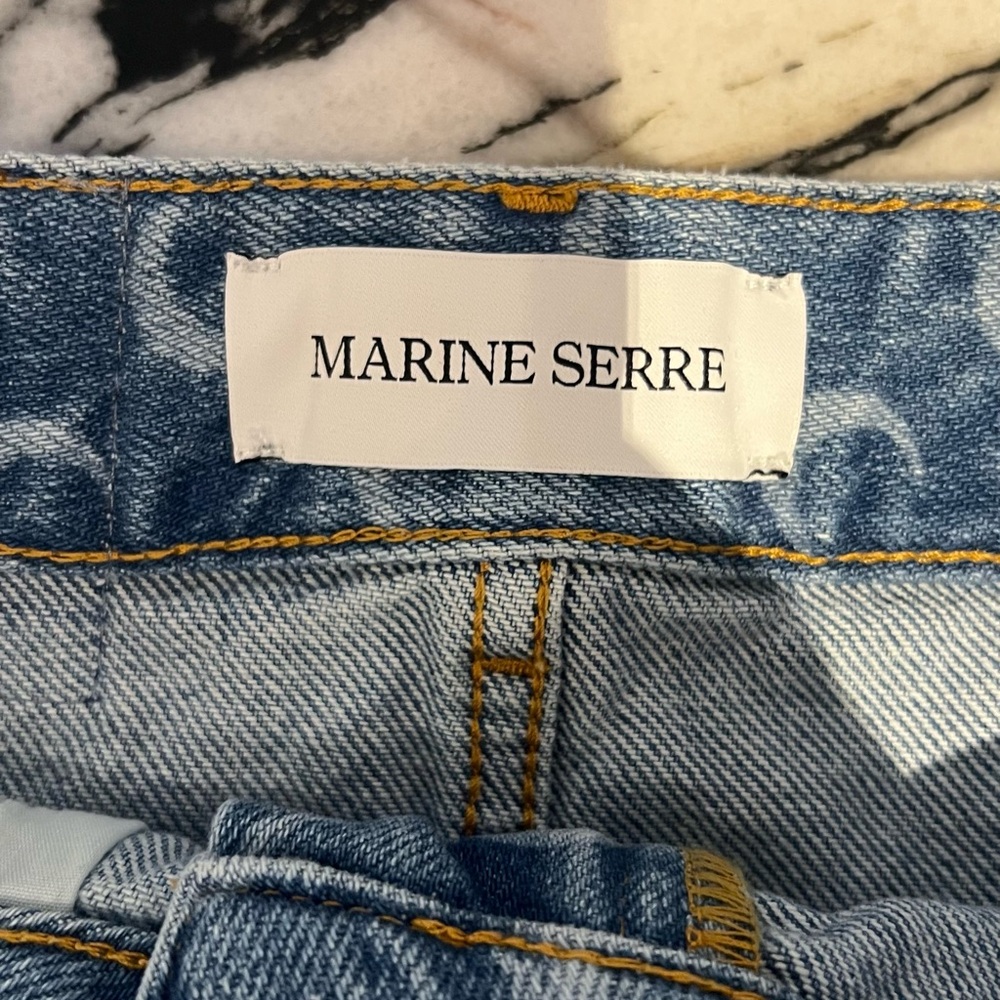 Marine Serre Crescent Pattern Denim Mini Skirt - Picture 7 of 11